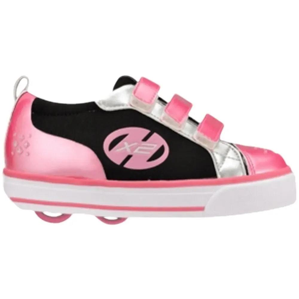 Heelys X2 Sparkler Kids' Pink, Black, and Silver Sneakers 13